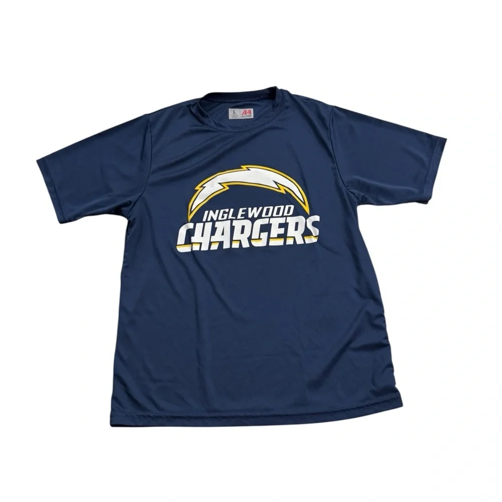 Inglewood LA Chargers Football A4 Youth Short Sleeve Tee in Blue NFL Size Large